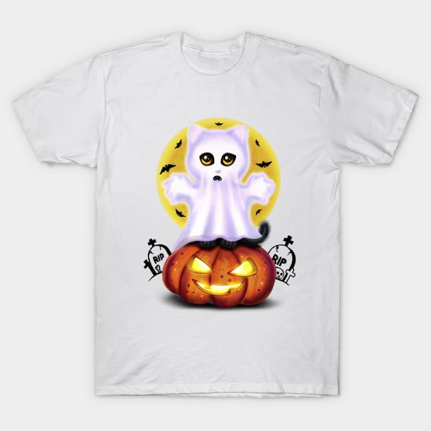 Ghost the cat T-Shirt by Galinka Kro